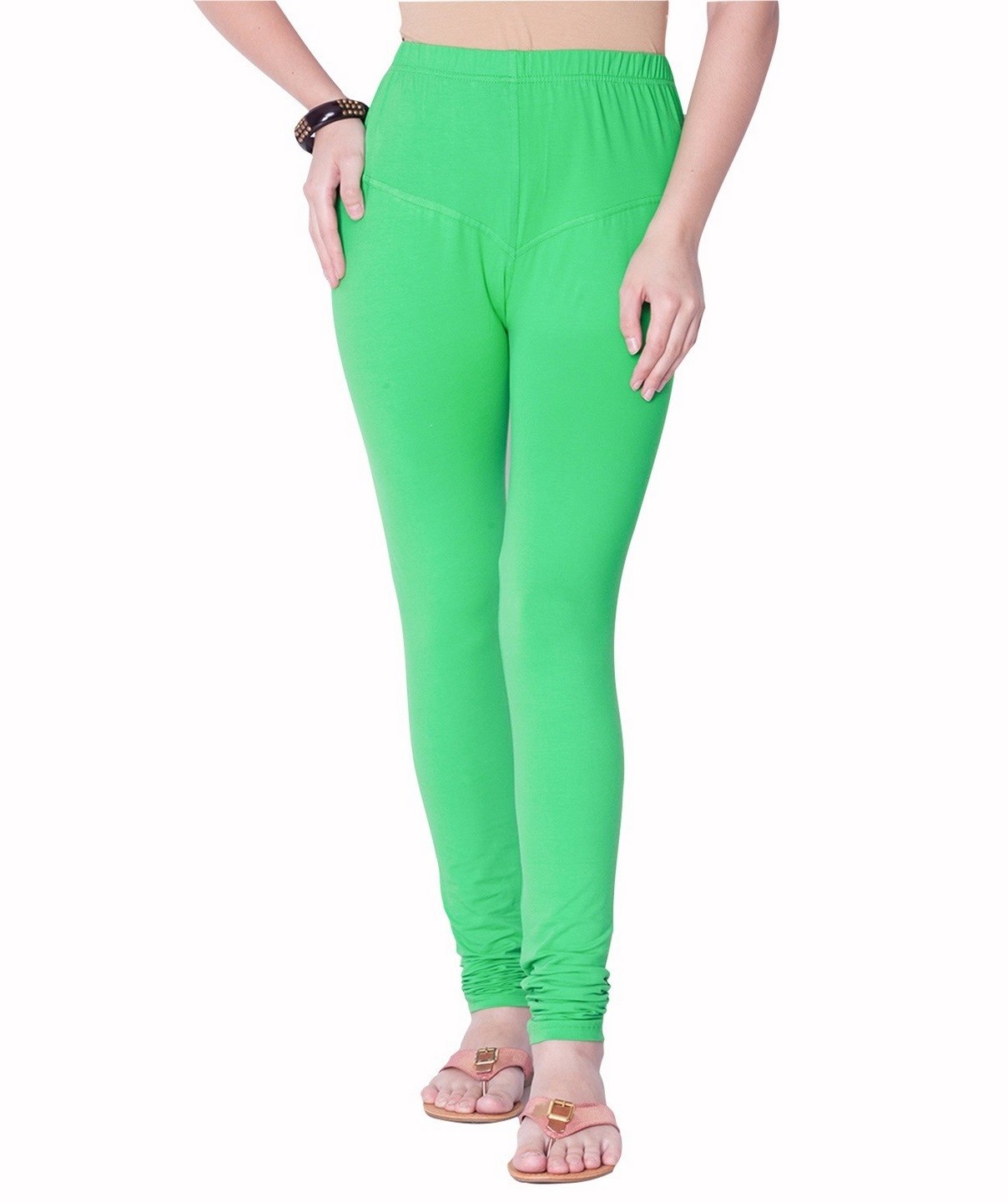 Dollar Women's Missy Pack of 1 Grass Green Color Small Size Churidar  Leggings