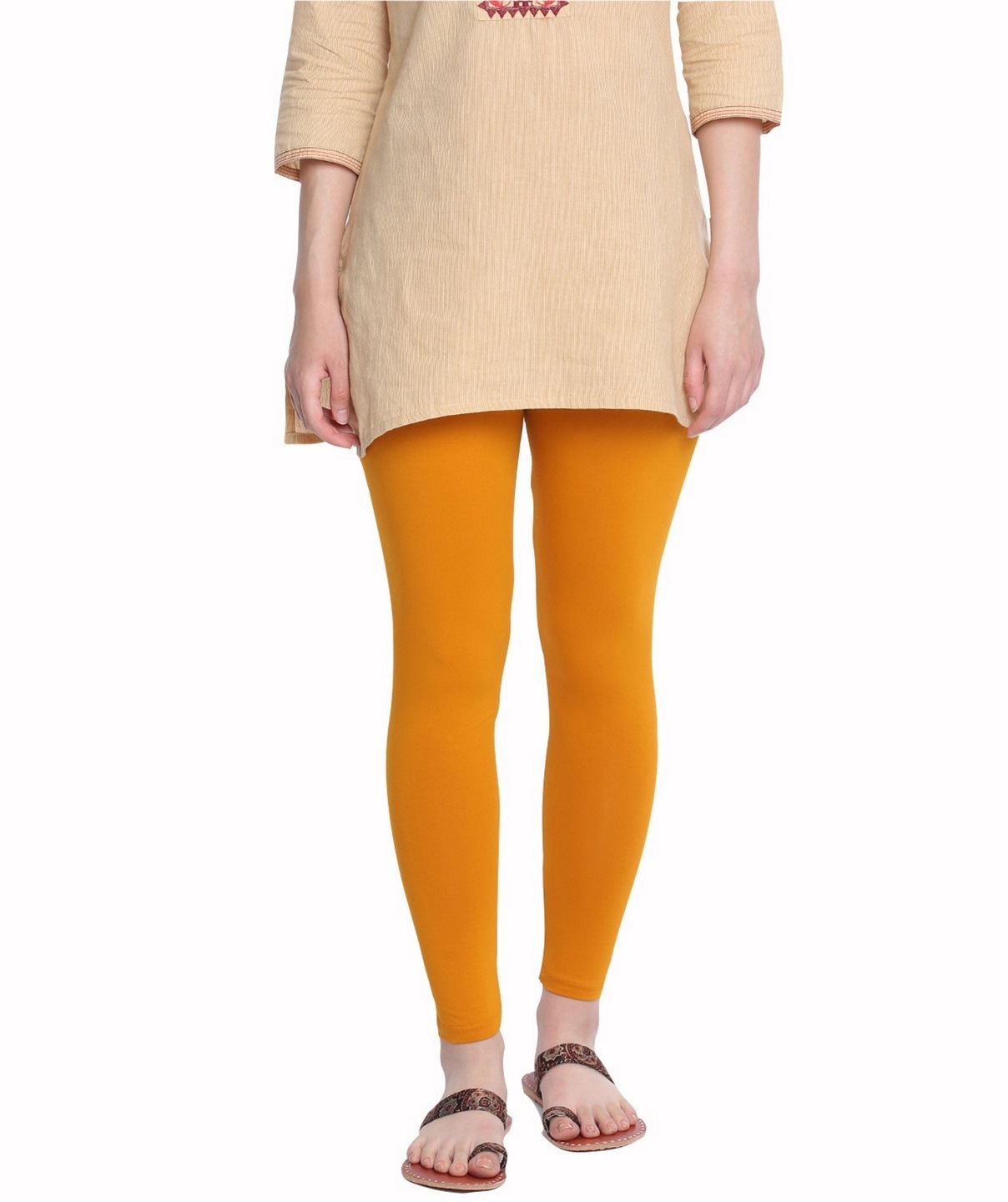 Buy TWIN BIRDS Yellow Cotton Ankle Length Leggings With Dupatta for Women  Online @ Tata CLiQ