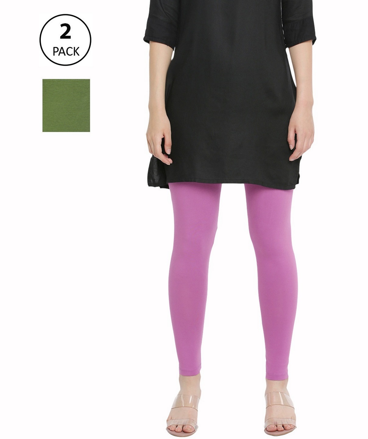 Buy TAG 7 Pink & Purple Leggings - Pack of 2 for Women's Online @ Tata CLiQ