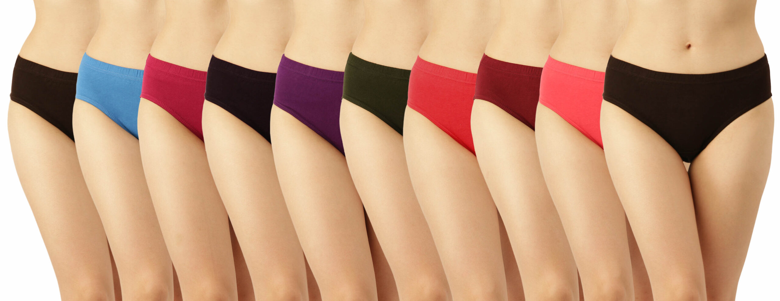 Dollar Missy Women Inner Elastic Solid color Assorted Pack of 10 Hipster  Panties – Dollarshoppe