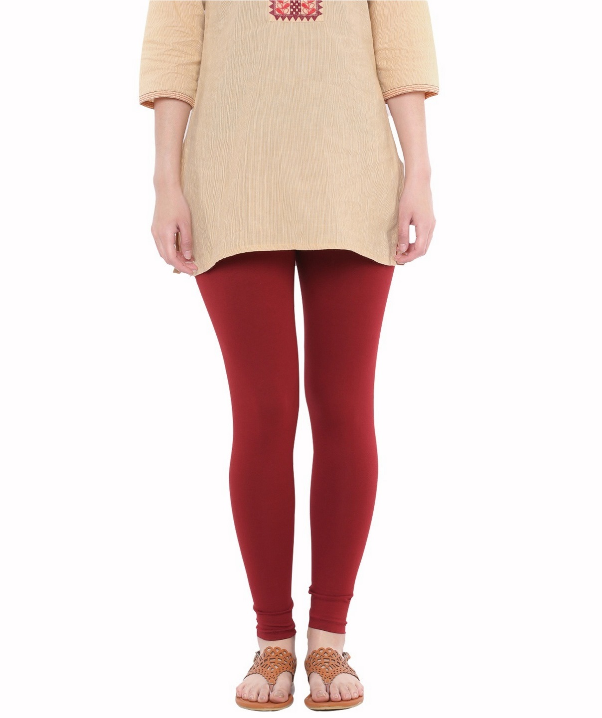 Buy Dollar Missy Women's Cotton Slim Fit Lovely Red And Yellow Color Ankle  Length Leggings Online at Low Prices in India - Paytmmall.com