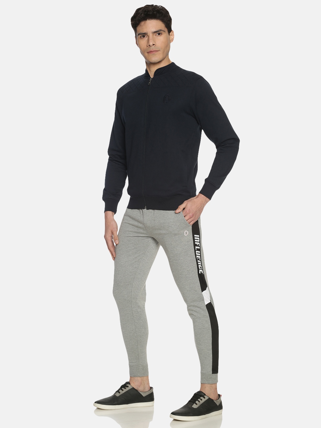Dollar Athleisure Pack of 1 solid color Trackpants Grey Melange