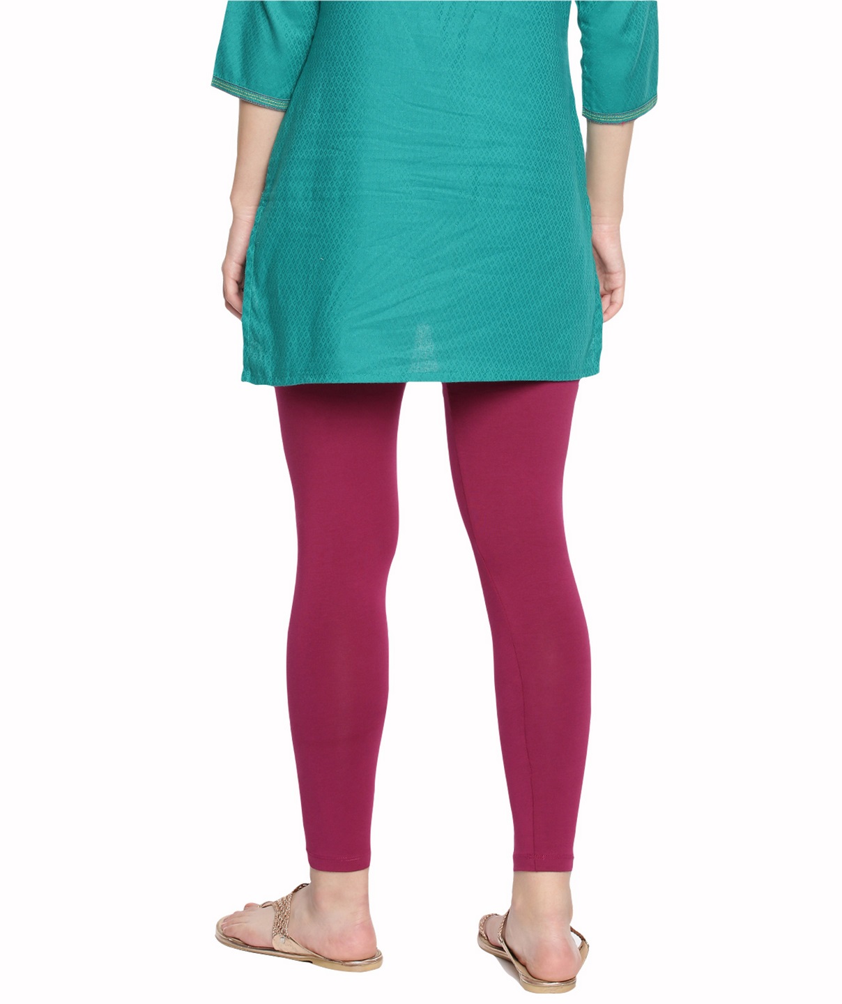 Buy GO COLORS Womens Slim Fit Cotton Ankle Length Leggings (Jade Green_XL)  at Amazon.in