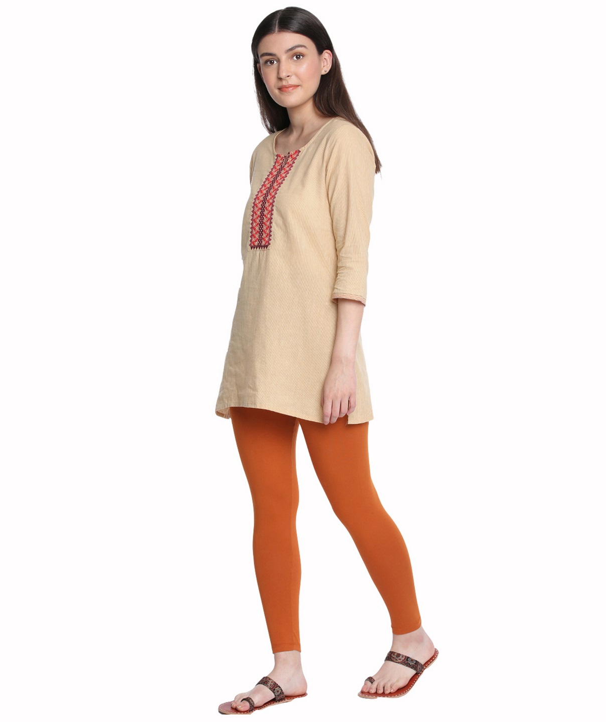 Dollar Women's Missy Cotton Slim Fit dark Rust and Light Rose Multicolor  Pack of 2 Ankle Length Leggings – Dollarshoppe