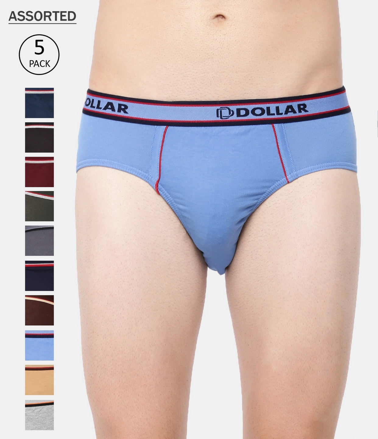 Buy Bigg Boss Men's Cotton Brief (Assorted Pack of 5)(Colors May Vary) at